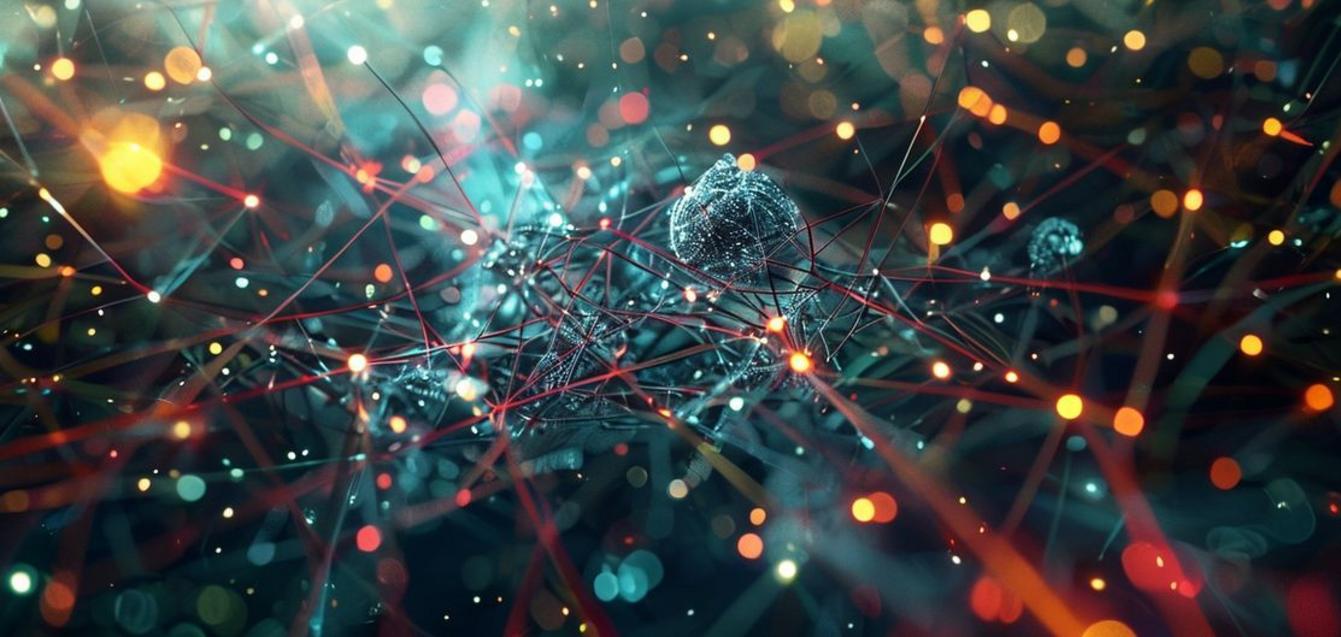 Conceptual image of a complex web of digital information sources, some clear and reputable, others murky. An abstract digital mind attempts to synthesize this information.