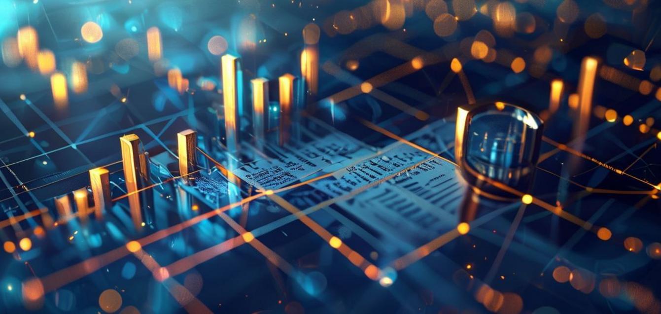 Financial graph showing rising delinquencies, with a magnifying glass examining legal documents, symbolizing SLM Corporation investor concerns.